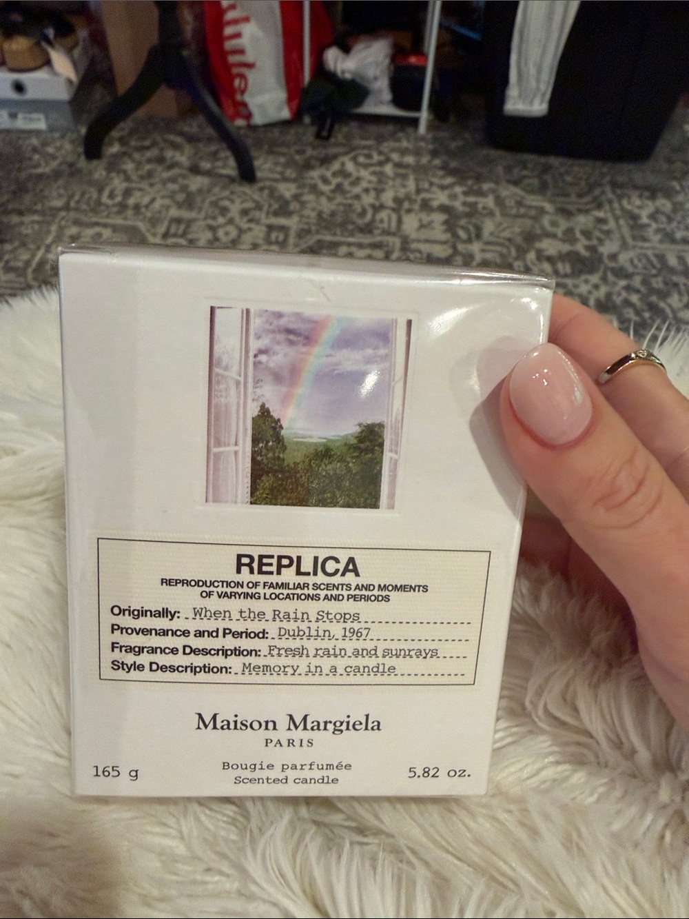 Maison Martin Margiela Replica Candle — White with Rainbow Motif